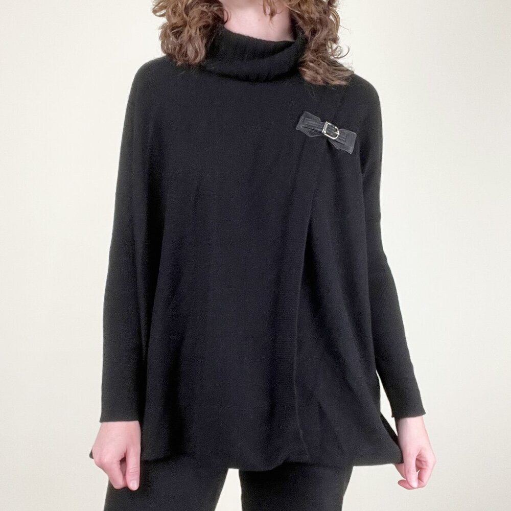 100% Cashmere Neiman Marcus Sweater Cape Shawl Loose Oversized Relaxed Fit Long